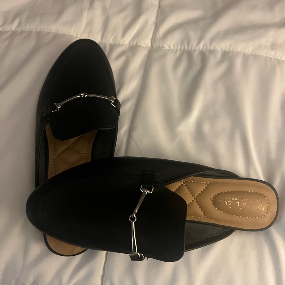 Rachel Zoe Black Flats with Silver Detail